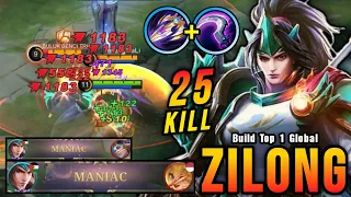 25 Kills + 2x MANIAC!! New OP Build for Offlane Zilong (MUST TRY) - Build Top 1 Global Zilong ~ MLBB