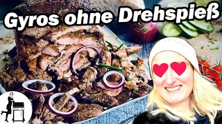 Gyrosspieß grillen | ohne Drehspieß oder Rotisserie | Die Frau am Grill