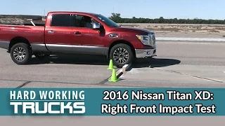 2016 Nissan Titan XD endures projectile impact test to right-front tire