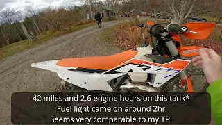 2023 KTM 300xc fuel use, technical single track