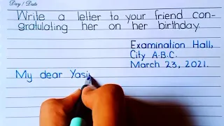 Letter to Your Friends Congratulating || Letter to your friends in English || English Calligraphy