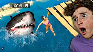 SCARY Megalodon Eats Everyone In GTA 5.. (GTA 5 Mods)