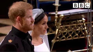 God Save the Queen | Prince Harry and Meghan Markle leave the chapel - The Royal Wedding - BBC