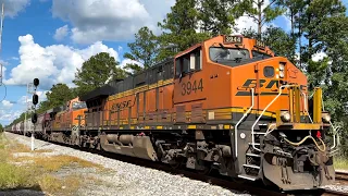 BNSF ET44C4 3944 Leads Loaded Grain CSX G575-12 at Sandy Ford