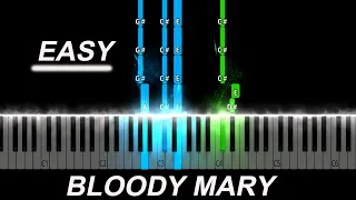 Lady Gaga - Bloody Mary (Sped Up) | Wednesday Easy Piano Tutorial