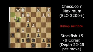 Stockfish 15 VS Maximum Chess.com | SF 15 Sacrifice bishop & knight!!!| Chess_Games