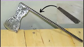 Forging an Axe With Rusted OLD Truck Leaf Spring