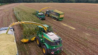 Mais 2023 :  Maisharvest XXL | 2X John Deere 9900i | M. Wegner | Actros Agri truck | 8 JD tractors