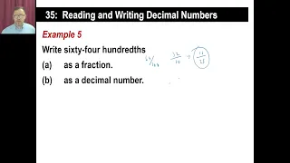 Saxon Math - 76 (4th Edition) - Lesson 35: Writing Decimals As Fractions, Reading/Writing Decimals