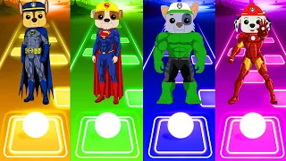 Paw Patrol Superhero Team DC vs MARVEL Chase - Rubble - Rocky - Marshall | Tiles Hop EDM Rush!