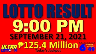 LOTTO RESULT TODAY 9pm September 21, 2021 (PCSO Lotto Results Today for 6/58, 6/49, 6/42 and 6D)