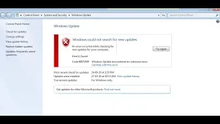 How to fix Windows Update error code 80072F8F for Windows 7