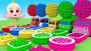 Wheels on the bus - baby song learn colors with giant blender - Nursery Rhymes & Kids Songs
