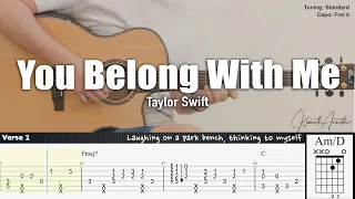 You Belong With Me - Taylor Swift | Fingerstyle Guitar | TAB + Chords + Lyrics