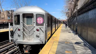 IRT Broadway Line: Bronx and South Ferry bound (1) Trains @ Dyckman Street (R62, R62A)