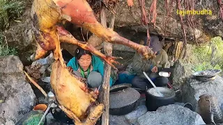 cooking nettle soup || sisno || lajimbudha ||