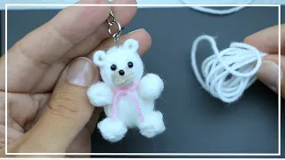 🐻 This is the smallest teddy bear you can easily make! Yarn Teddy Bear making DIY