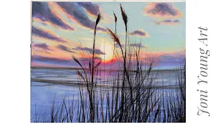 How To Paint A Serene Sunset | acrylic painting tutorial