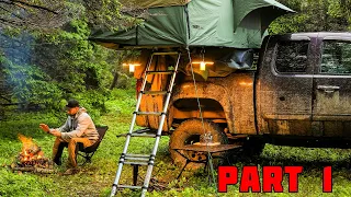 Camping In Heavy Rain With Roof Top Tent Overland Truck