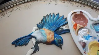 Птицы в скульптурной живописи способ №1