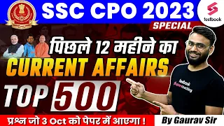 Last 12 Months Current Affairs 2023 | Yearly Current Affairs | SSC CPO Current Affairs By Gaurav Sir