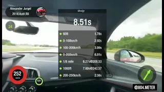 Fastest Audi R8 Twin Turbo in Europe @ 1/2 mile (Dragy verfied)