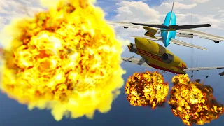 GTA V: Every DHL Airplanes VS Every Boeing 747 Cargo Airplanes Best Longer Crash and Fail Scene 3