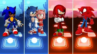 Sonic Exe 🆚 Knuckles Exe 🆚 Spiderman Sonic 🆚 Sonic Love Amy Rose | Sonic Tiles Hop EDM Rush