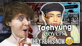 THEY'RE HIS NOW! (BTS Kim Taehyung's English Song Covers | Reaction)