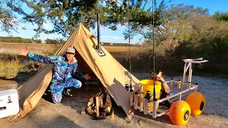 Hot Tent Camping! Coastal Catch Cook Camp