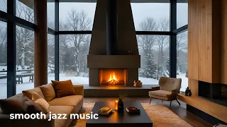 Smooth Jazz, Snowfall, and Crackling Fireplace for Ultimate Relaxation Calm Room Ambience