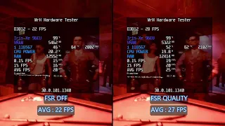 Iris Xe (96 EU) - Cyberpunk 2077 FSR OFF vs. FSR Quality - 720P - DX12 (Low, Medium, High, Ultra)