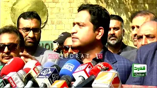 Karachi | PTI Haleem Adil Shaikh , Khurram Sher zaman & Bilal Ghaffar Media talk outside CM house