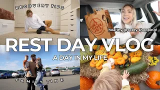 Chill Rest Day Vlog | A Day in My Life | Trader Joes Grocery Haul, Family Time, Recovery Tips