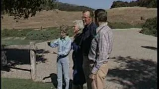 The Reagans Greet the Bushes at Rancho del Cielo