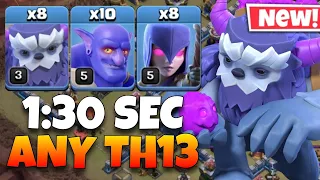 Th13 Yeti Bowler Witch Attack With 8 Earthquake Spell | Best Th13 Attack Strategy in Clash of Clans🔥