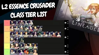 Crusader patch - class tier list (my opinion)