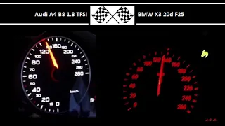 Audi A4 B8 1.8 TFSI VS. BMW X3 20d F25 - Acceleration 0-100km/h