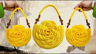 🌷👜 Móc Túi Hoa Hồng 3D-Mẫu 2🌷👜 - 🌷👜How To Crochet A Rose HandBag🌷👜 | Rosy DIY