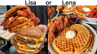 LISA OR LENA #42 💞 (FOOD & SWEETS🍟🍕) PART 1 @Pnkaleli