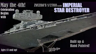 Zvezda's 2700th scale Star Wars IMPERIAL STAR DESTROYER model Built & Hand Painted!