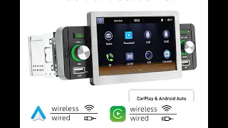 Universal 1 DIN 5 inch car radio 158W Wireless Carplay/Android