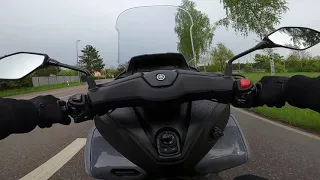 Yamaha Tricity 300: First contact 2021, test drive (very first time), somewhere in Franken, Germany