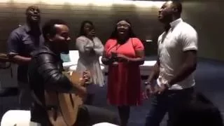 Travis Greene & Micah Stampley sanging, worshipping