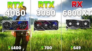 RTX 4080 vs RTX 3080 vs RX 6800XT | Test in 14 Games at 4K | Raw Performance |