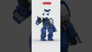 LEGO Mech: Blue Mech 🤖 Satisfying Building Animation #shorts #legomech #legomoc