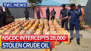 VIDEO: NSCDC Intercepts 28,000 Stolen Crude Oil In Rivers