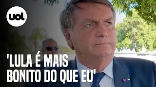 Bolsonaro faz ironia para justificar voto feminino em Lula: 'Mais bonito'