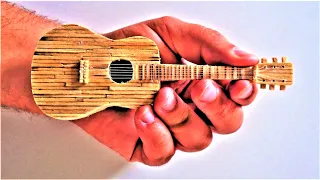 How to craft mini Matchstick guitar DIY