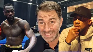 EDDIE HEARN REVEALS ANTHONY JOSHUA REACTION TO DEONTAY WILDER LOSS TO ZHANG, 10-0 TO FRANK WARREN